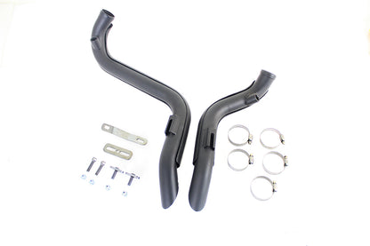 Straight Down Drag Pipe Set Black with Heat Shields