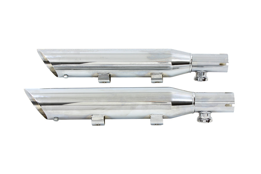 Wyatt Gatling Down Slash Slip-On Muffler Set Chrome