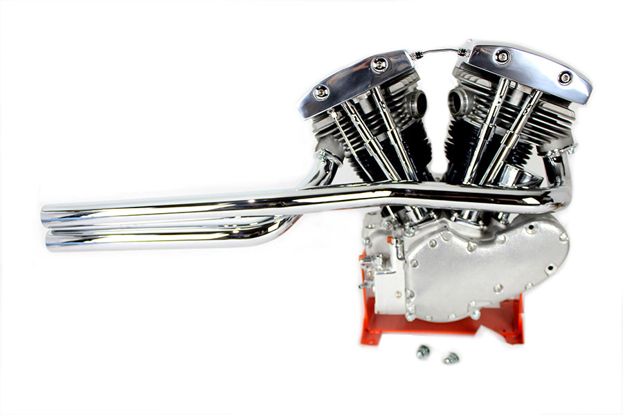 Shovelhead Exhaust Straight Pipe Set Chrome Shotgun