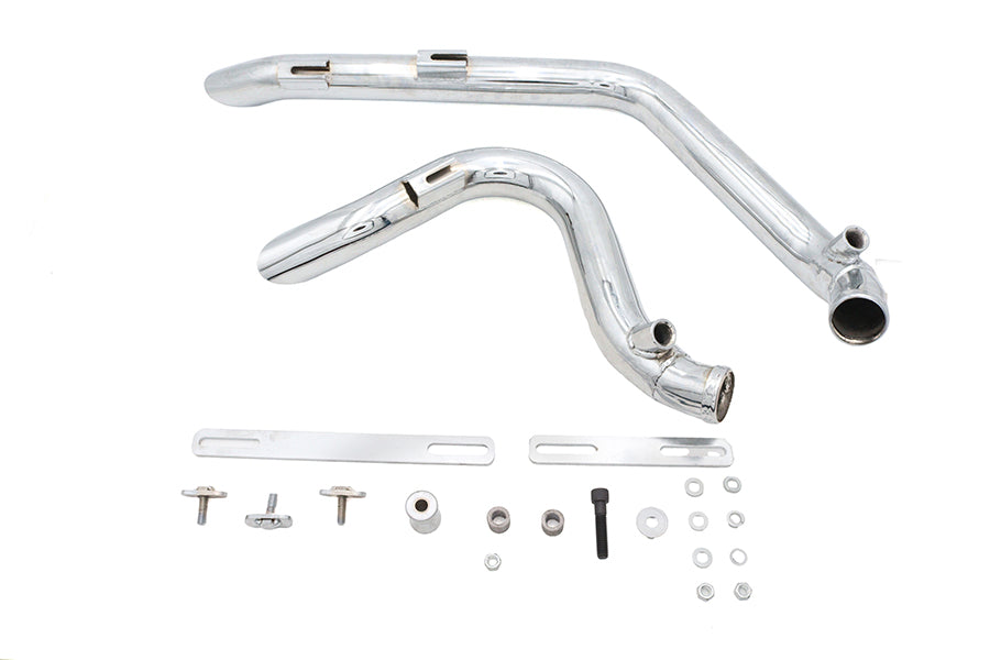 Stacked Short Goose Style Drag Pipe Set Chrome