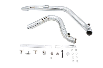 Stacked Short Goose Style Drag Pipe Set Chrome