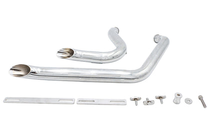 Stacked Short Goose Style Drag Pipe Set Chrome