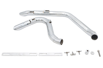 Stacked Short Goose Style Drag Pipe Set Chrome