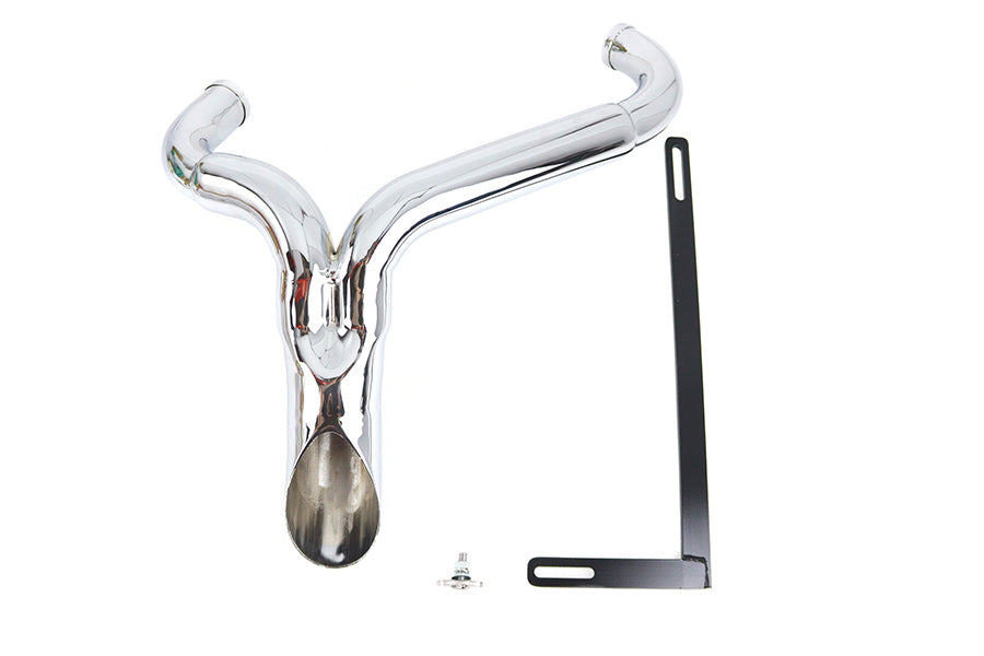 Wyatt Gatling Y" Exhaust Pipe Header Chrome