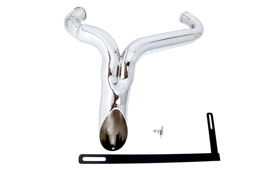 Wyatt Gatling Y" Exhaust Pipe Header Chrome