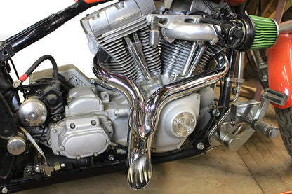 Wyatt Gatling Y" Exhaust Pipe Header Chrome