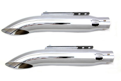 16 Turn Out Muffler Set Chrome