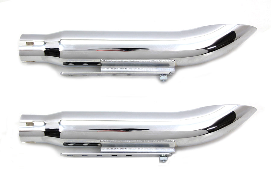16 Turn Out Muffler Set Chrome