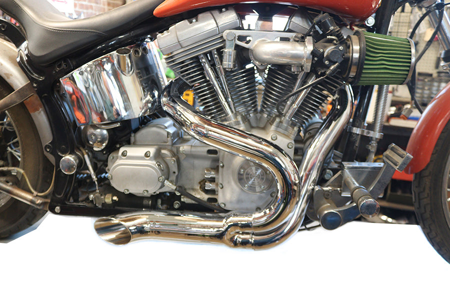 Chrome Wyatt Gatling 2 into 1 Exhaust Pipe Header Kit