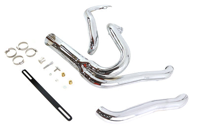 Chrome Wyatt Gatling 2 into 1 Exhaust Pipe Header Kit