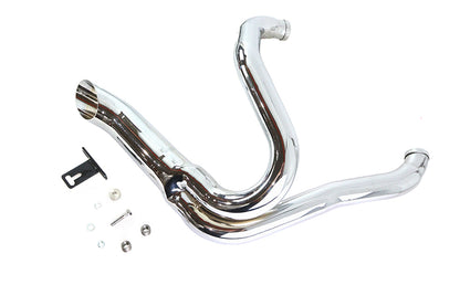 Chrome Wyatt Gatling 2 into 1 Exhaust Pipe Header Kit