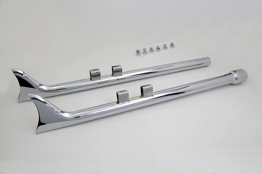 M8 36 Straight Fishtail Exhaust Extension Set Chrome
