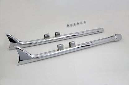 M8 36 Straight Fishtail Exhaust Extension Set Chrome
