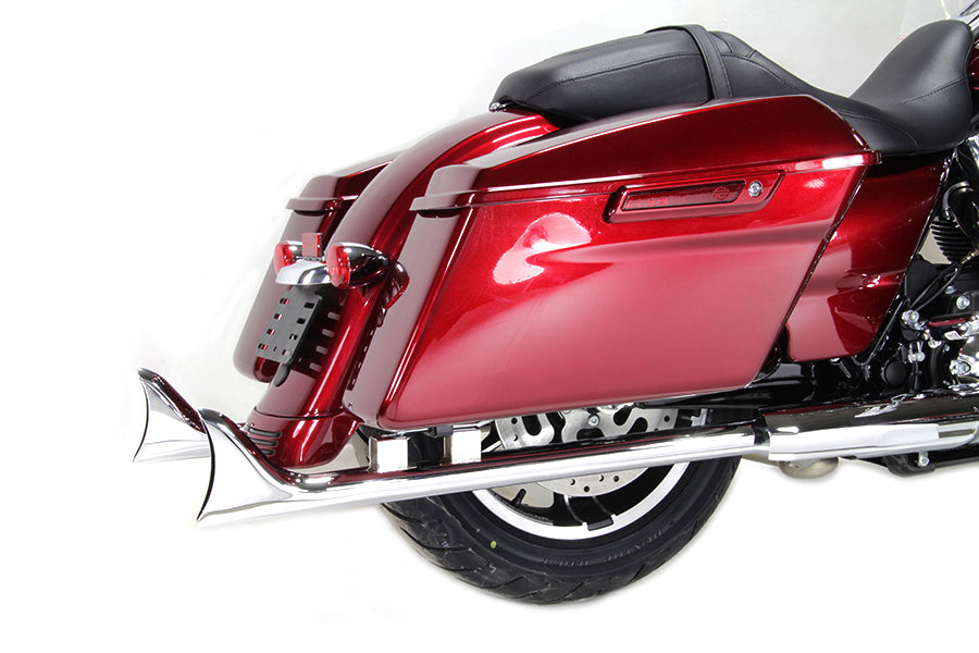M8 33 Straight Fishtail Exhaust Extension Set Chrome