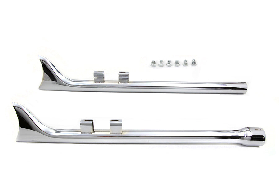 M8 33 Straight Fishtail Exhaust Extension Set Chrome