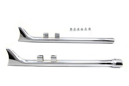 M8 33 Straight Fishtail Exhaust Extension Set Chrome