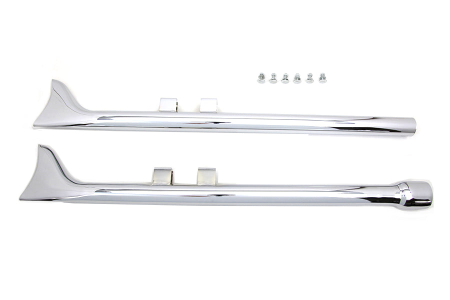 M8 36 Straight Fishtail Exhaust Extension Set Chrome