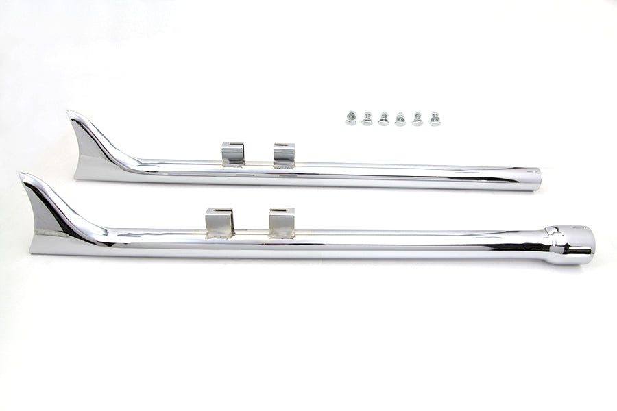 M8 36 Straight Fishtail Exhaust Extension Set Chrome