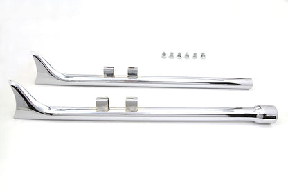 M8 36 Straight Fishtail Exhaust Extension Set Chrome