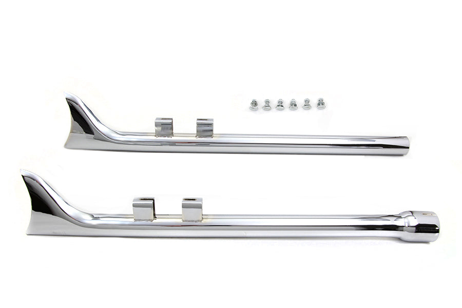 M8 33 Straight Fishtail Exhaust Extension Set Chrome