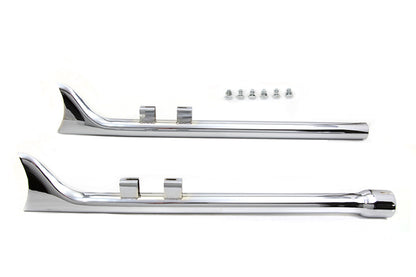 M8 33 Straight Fishtail Exhaust Extension Set Chrome