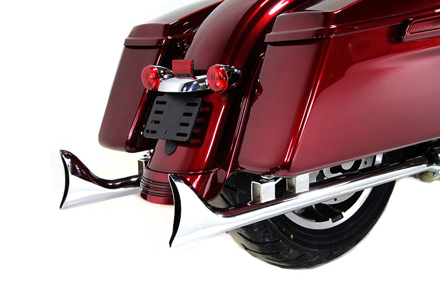 M8 33 Straight Fishtail Exhaust Extension Set Chrome