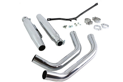 Tapered Muffler Exhaust Kit Chrome Dual Type