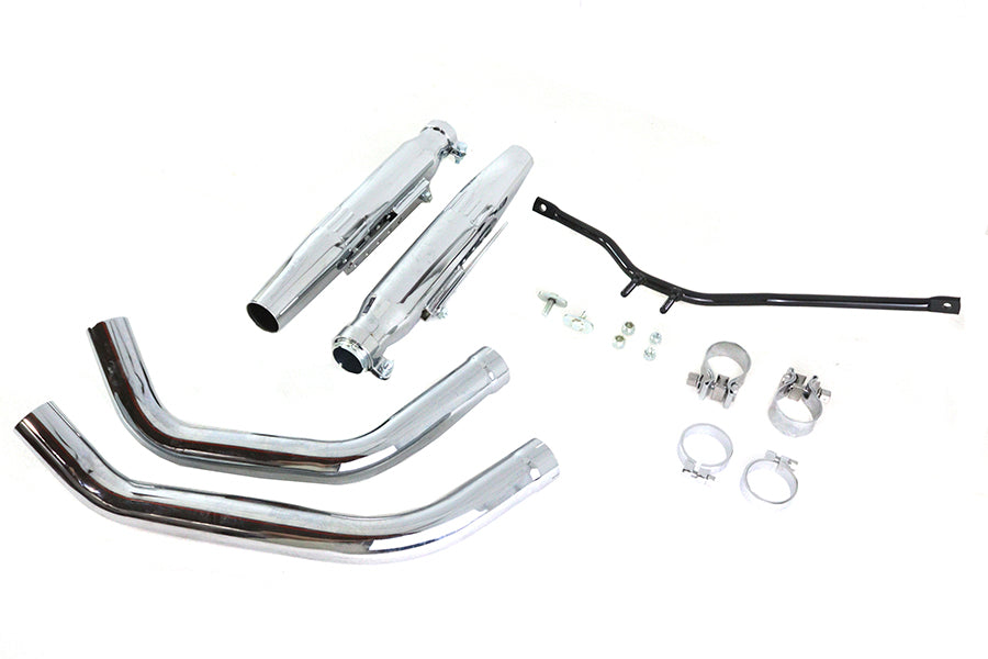 Tapered Muffler Exhaust Kit Chrome Dual Type