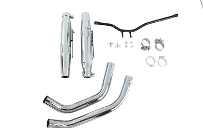 Tapered Muffler Exhaust Kit Chrome Dual Type