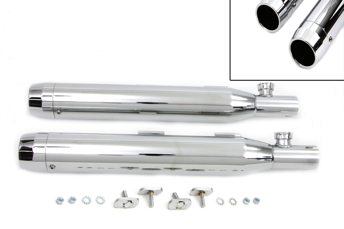 Chrome Slip On Muffler Set With Chrome Tips