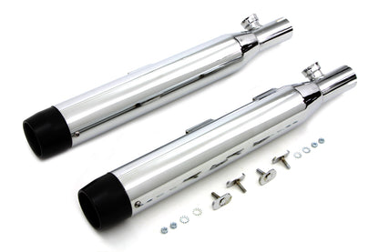 Chrome Slip On Muffler Set With Black Tips
