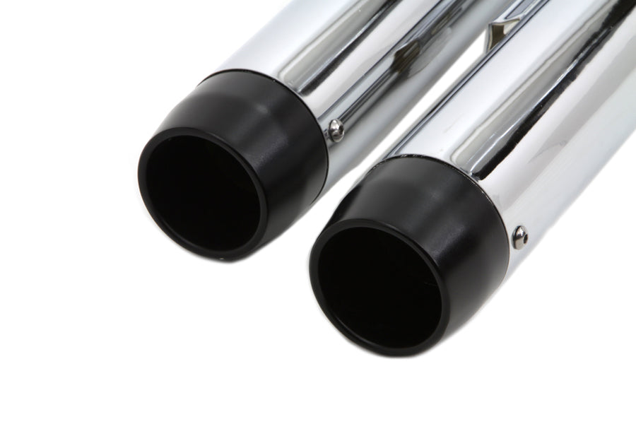 Chrome Slip On Muffler Set With Black Tips
