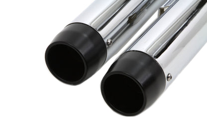 Chrome Slip On Muffler Set With Black Tips