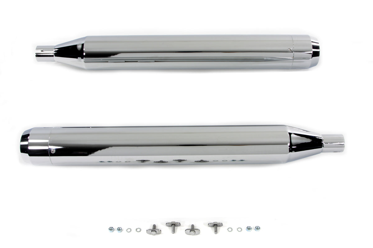4 Muffler Set with Chrome Long Type Tapered End Tips