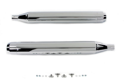 4 Muffler Set with Chrome Long Type Tapered End Tips