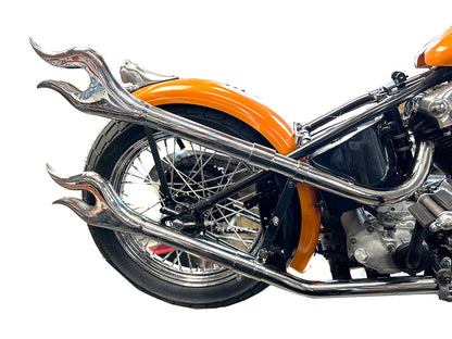 31 Straight Flame Exhaust Pipe Extension Set Chrome