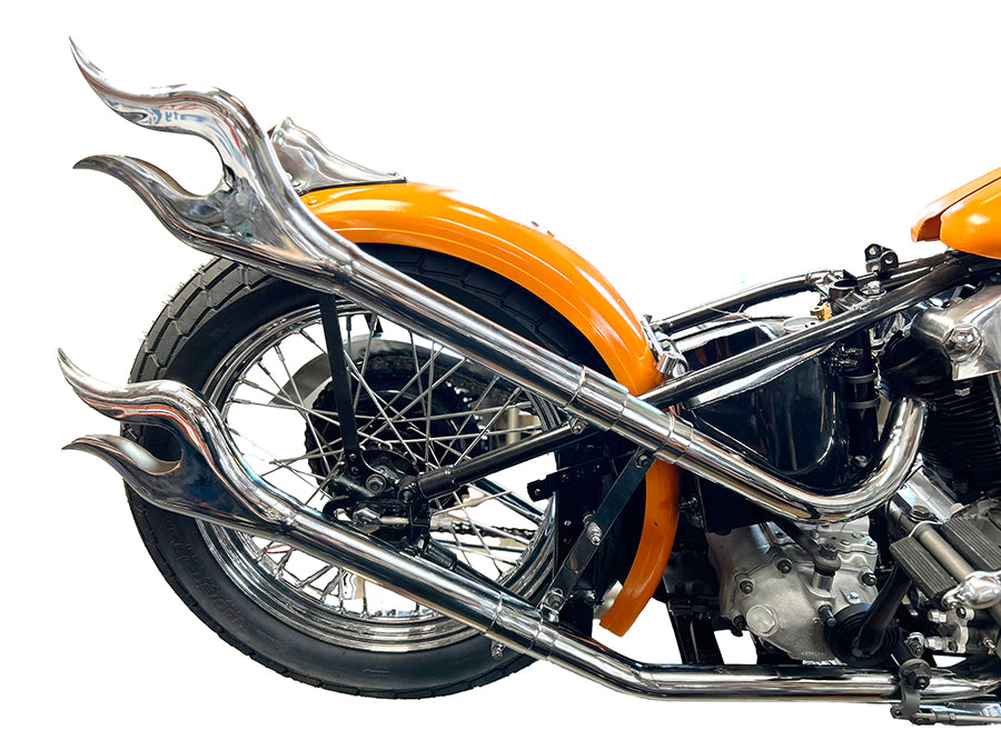 31 Straight Flame Exhaust Pipe Extension Set Chrome