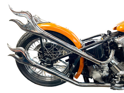 31 Straight Flame Exhaust Pipe Extension Set Chrome