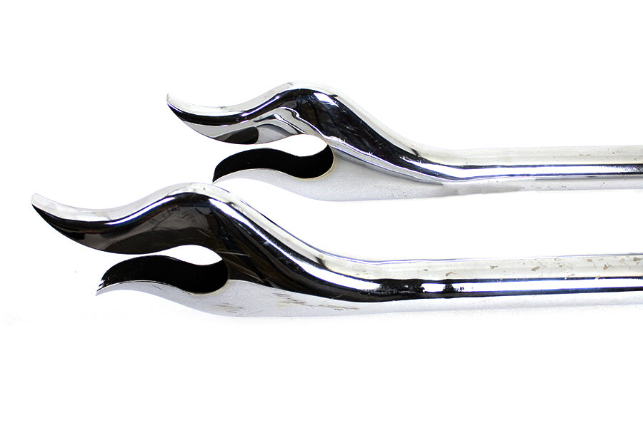 31 Straight Flame Exhaust Pipe Extension Set Chrome
