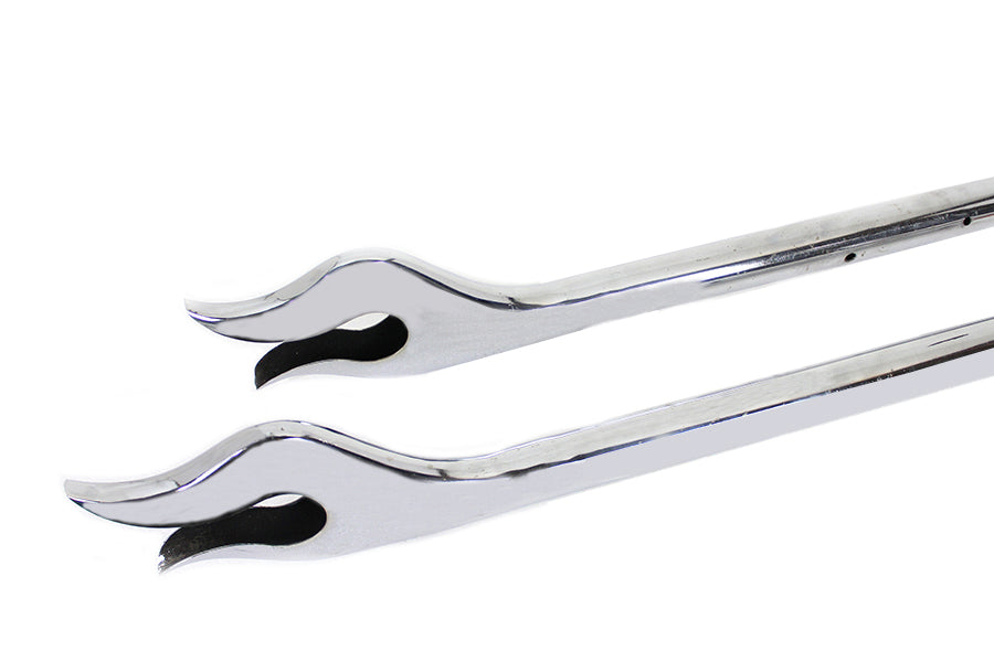 31 Straight Flame Exhaust Pipe Extension Set Chrome