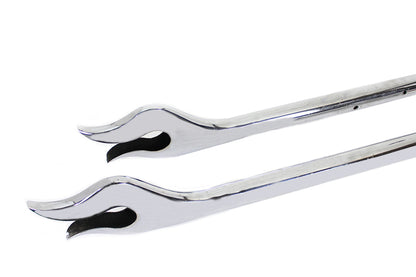 31 Straight Flame Exhaust Pipe Extension Set Chrome