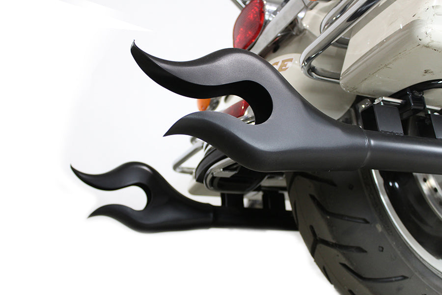 36 Straight Flame Exhaust Pipe Extension Set Black