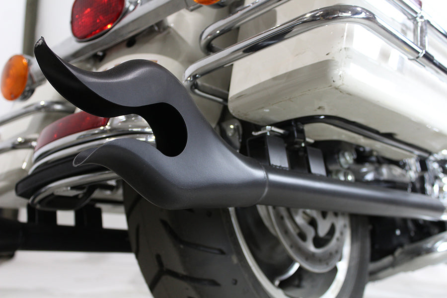 36 Straight Flame Exhaust Pipe Extension Set Black