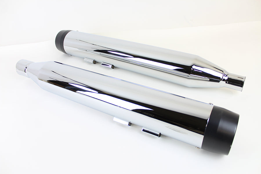 32 Chrome Muffler Set with Black Tapered End Tips