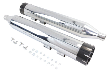 Wyatt Gatling Muffler Set Chrome with Black Dagger Tips