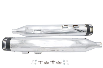 Wyatt Gatling Muffler Set Chrome with Black Saturn Tips