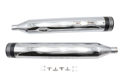 Wyatt Gatling Muffler Set Chrome with Black Saturn Tips