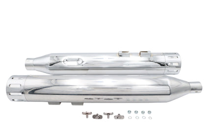 Wyatt Gatling Muffler Set Chrome with Chrome Slot Tips