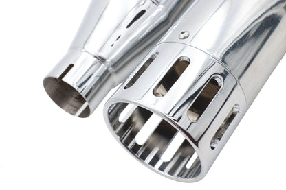 Wyatt Gatling Muffler Set Chrome with Chrome Slot Tips