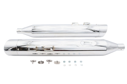Wyatt Gatling Muffler Set Chrome with Chrome Slash Up Tips